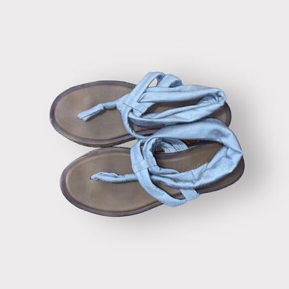 Sketchers Tan Textile Sandals Shoe Size 7 - Picture 3 of 5